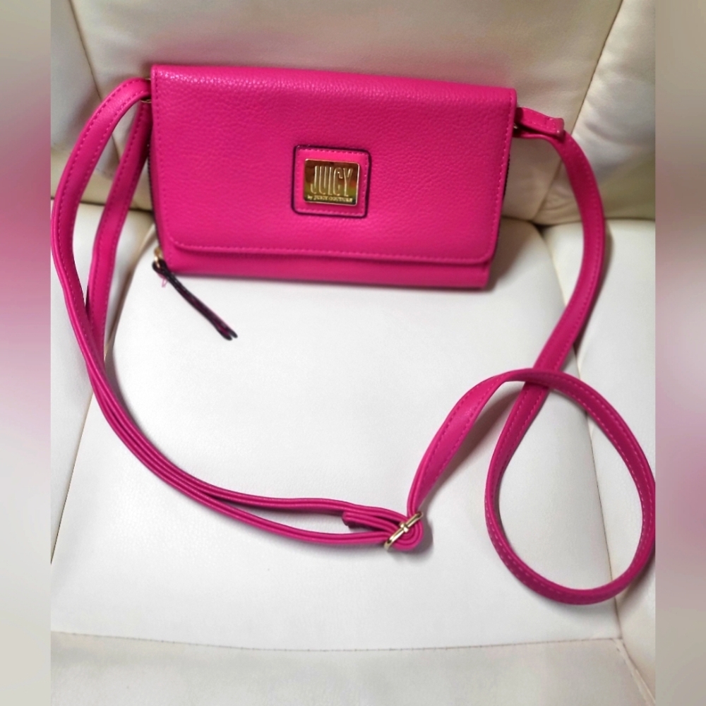 Juicy By Juicy Couture Pink Crossbody Wallet Bag